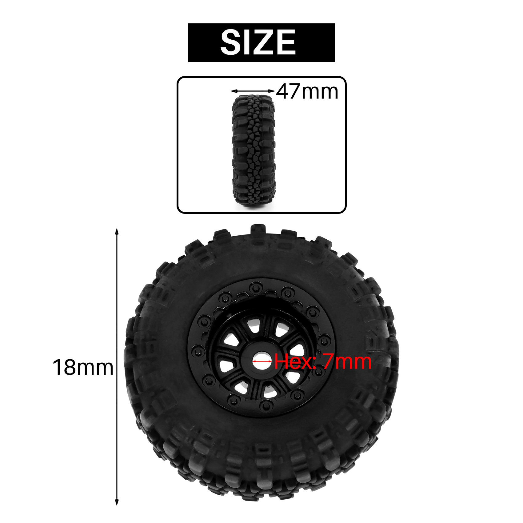 4개 47X18mm 휠 림 타이어 세트 Axial SC - Wheel Rim Rc 리뷰 및 가격