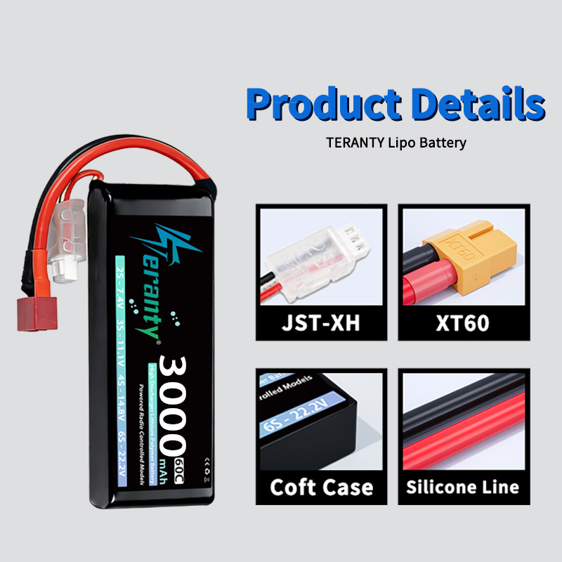 테란티 2S 3000mAh 리포 배터리 7.4V 60C - Rc Hobby Grade Car 리뷰 및 가격