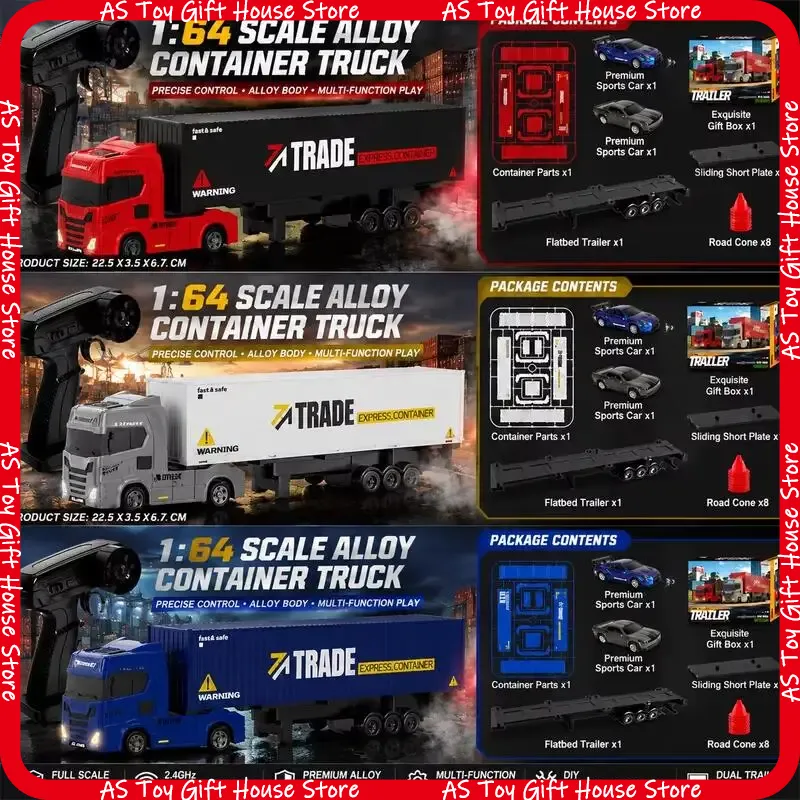 RTR 1/64 스케일 RC 트레일러 트럭 합금 원격  - Rc Hobby World 리뷰 및 가격