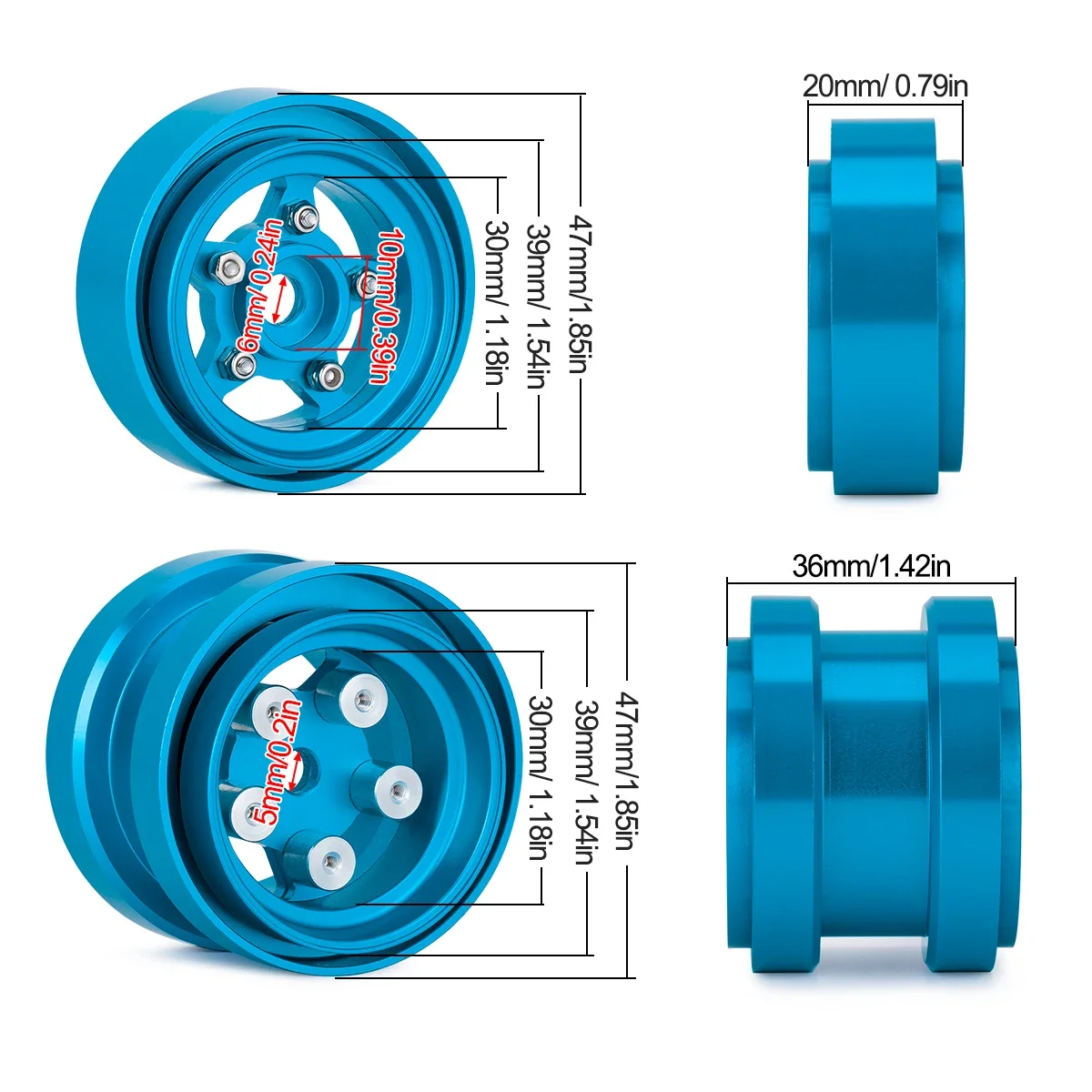알루미늄 합금 전면 후면 비드락 휠 림 허브, 타미야  - Wheel Rim Rc 리뷰 및 가격