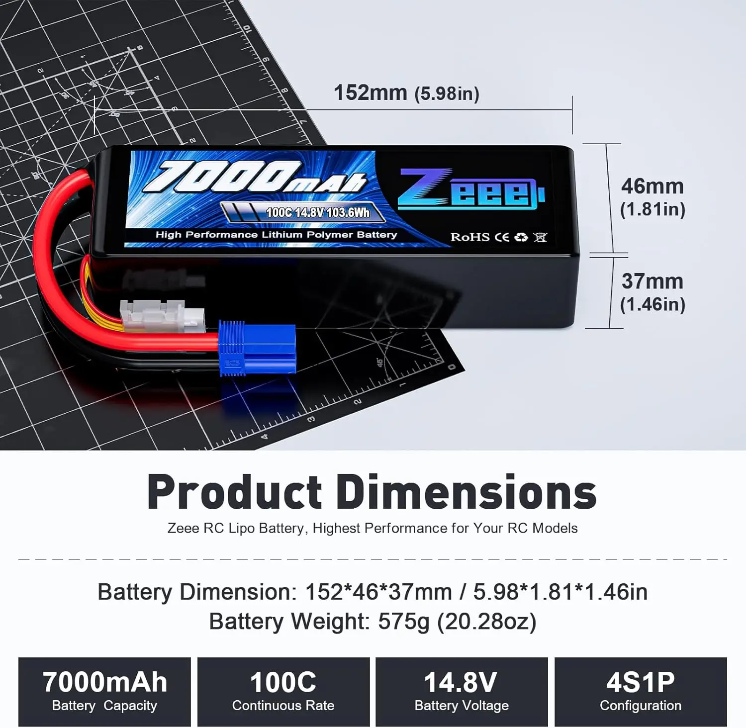 Zeee 4S FPV 드론 리포 배터리, 14.8V 1 - Rc Hobby Land 리뷰 및 가격