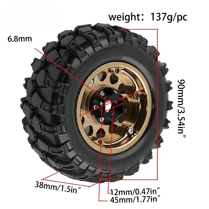 4개 1.9인치 비드락 RC 휠 림 세트 휠 허브 (1 - Wheel Rim Rc 리뷰 및 가격