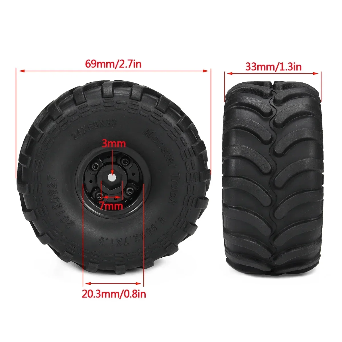 몬스터 트럭 타이어 4개(휠 림 포함) 1:24 RC카 - Wheel Rim Rc 리뷰 및 가격