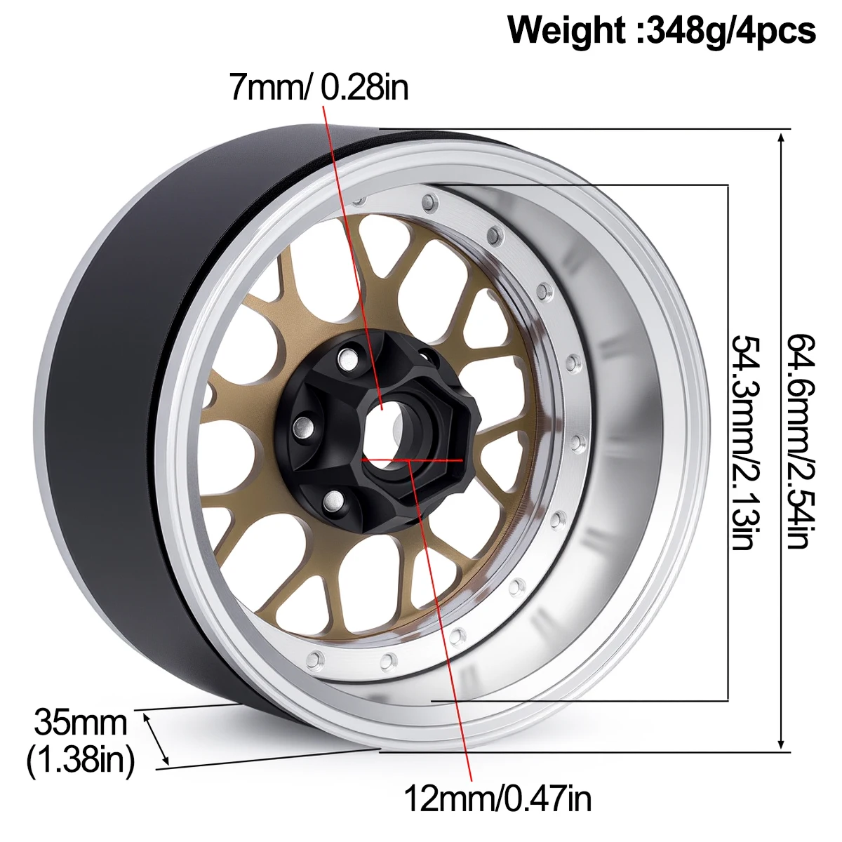2.2인치 알루미늄 비드락 휠 림 허브 1/10 RC  - Wheel Rim Rc 리뷰 및 가격